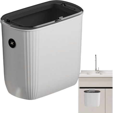 Poubelle De Comptoir Avec Couvercle,Poubelle Murale Avec Couvercle Pour Camping-Car - Fournitures Pour Maison Jardin Pour Toilette Bureau Coin Dorm Évier Cabinet Toilette Bureau Dormitory (1/5)