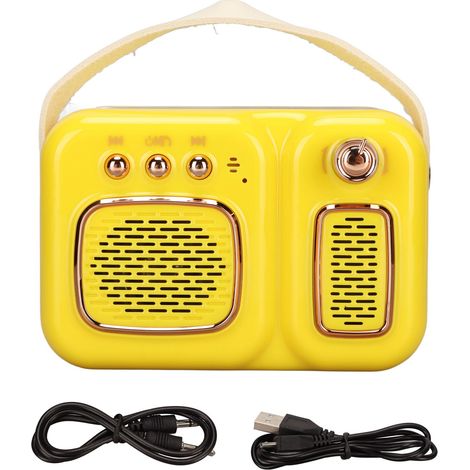 Enceinte Bluetooth multifonction 4.1 EDR HiFi stéréo basses profondes haut-parleur sans fil mini pour maison extérieur fête jaune (1/5)
