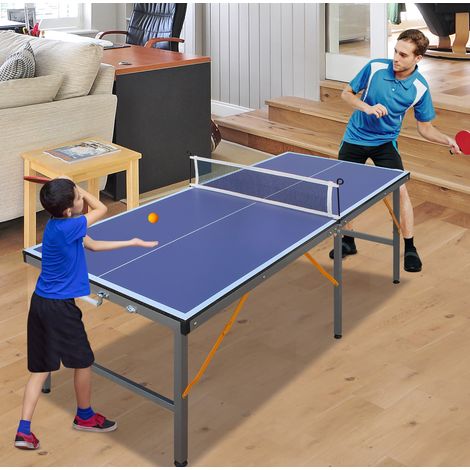 Mesa de ping-pong plegable 152,4 x 66,04 x 66,04 cm azul con red HAVRYA (1/4)