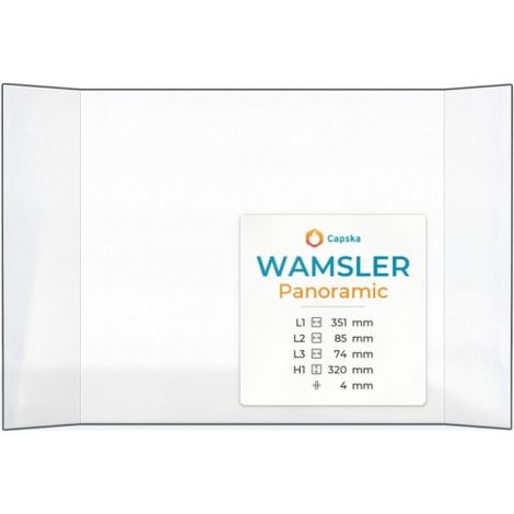 Vitre Wamsler PANORAMIC - Verre Prismatique pour poêle à bois - (85 + 351 + 74) x 320 mm (L2+L1+L3 x H1) - 4 mm