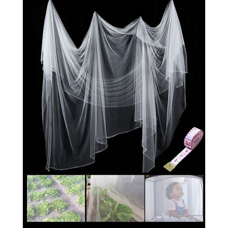 Moustiquaire de jardin filet de protection anti-mouches anti-oiseaux pour chasse et protection des plantes blanc 1,6 x 6 m (1/5)