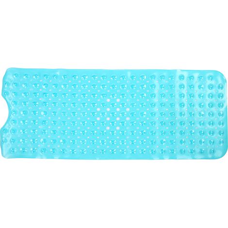 Dalle antidérapante en PVC pour baignoire et douche, tapis de sol salle de bain avec ventouses, usage domestique et hôtelier (Vert transparent 40,5x101 cm) (1/5)