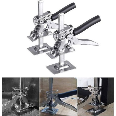 Lot de 2 Outils à Main pour Bras de Cric - Jusqu'à 265 lb/120 kg - Ajusteur de Levage de 5 à 100 mm (1/4)