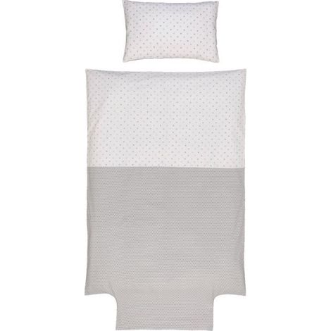 Parure de lit bébé Little Sweet Dreams 100x140 cm taie 40x60 cm - Gris - P'tit Basile (1/3)