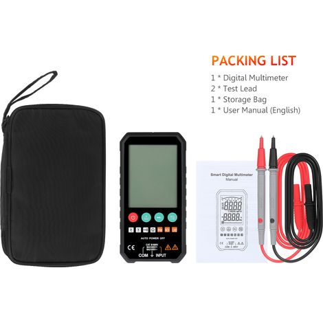 Multimètre numérique portable Mastfuyi 6000 points écran LCD rétroéclairé lampe torche voltmètre testeur tension AC/DC résistance fréquence continuité NCV (1/5)