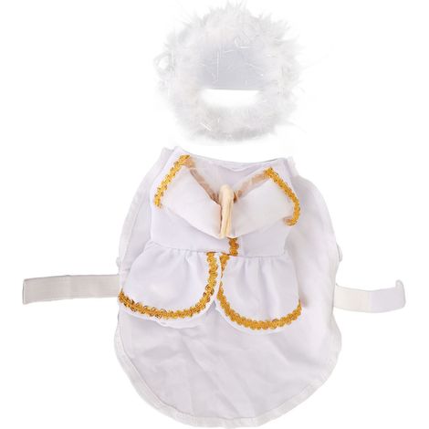 Costume d'ange pour animaux de compagnie, résistant à l'abrasion, confortable, Unique, exquis, drôle, vêtements de Cosplay pour fête M (1/5)