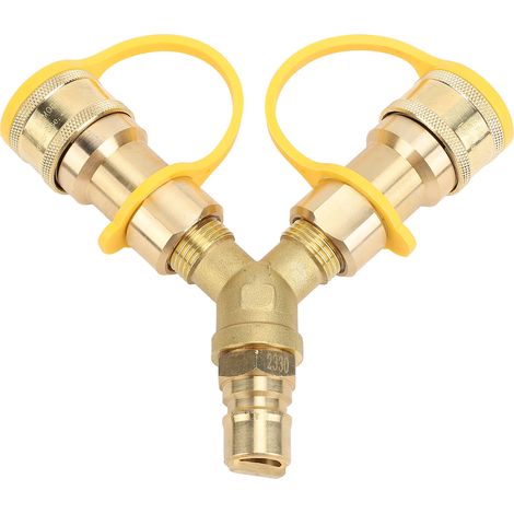 Ortviai Séparateur en Y pour raccord rapide RV – Adaptateur cuivre résistant à la chaleur, 1/2 pouce, 2 voies