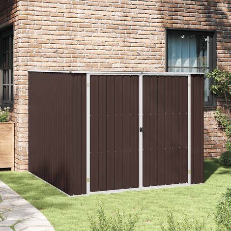 Abri de jardin-Remise Cabane pour outils Marrron 195x198x159 cm Métal galvanisé (1/5)