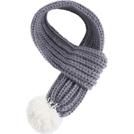 Gestrickter Haustierschal, niedliche Weihnachtsdekorationen für Hunde und Katzen, kreatives Strickhalsband, grau, Größe L
