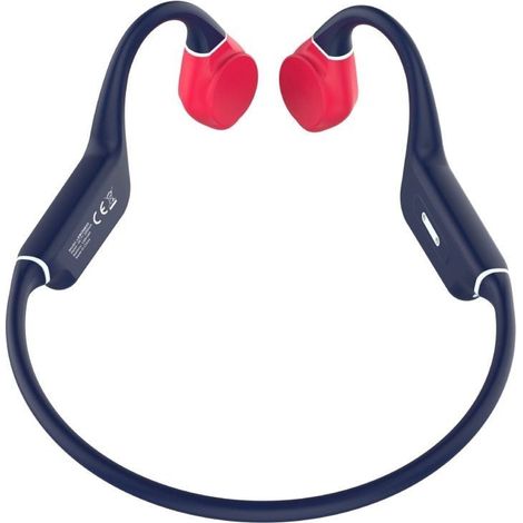 Auricolari sportivi senza fili dede conduzione ossea leotec osea kuri/ con microfono/ bluetooth/ blu e rosso