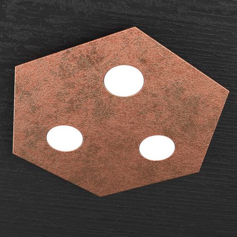 Plafoniera Industrial-Minimal Esagonale Hexagon Metallo Foglia Rame 3 Led 12X3W (1/4)
