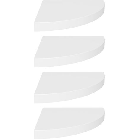 Étagères d'angle murales 4 pcs，Étagère flottante blanc 35x35x3,8 cm MDF CFW61721 (1/5)