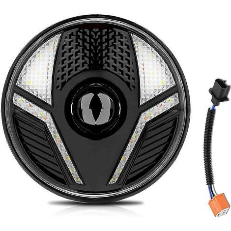 Phare rond à LED de 7 pouces avec feux de route et de croisement, feux de jour et clignotants, compatible avec Jeep, Chevy, Land Rover, Hummer RNWHBYV (1/4)