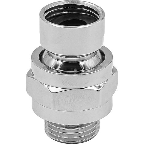 Connecteur de Douche Boule de Pomme de Douche Connecteur Adaptateur de Boule pivotante Extension de Bras de Douche réglable Argent (1/5)