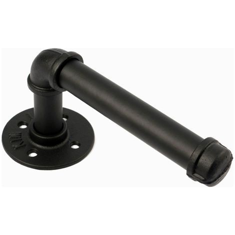 Papierrollenhalter aus schwarzem Metallrohr, 20 cm, für Toilette und Badezimmer