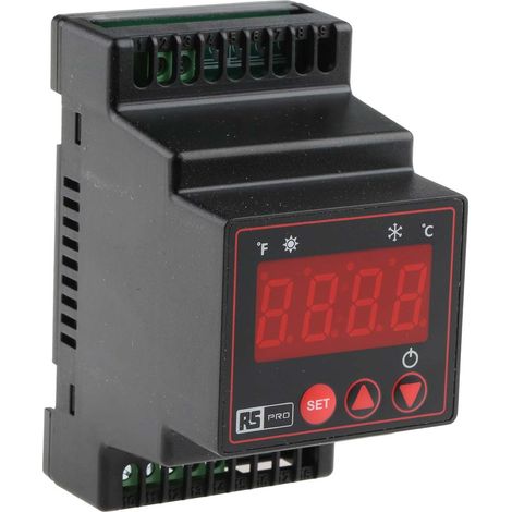 Rs Pro – Contrôleur de température Marche/Arrêt 230V c.a. – 1 sortie relais – 1 entrée CTN – IP65 pour environnements humides – 54 x 94 mm (1/3)