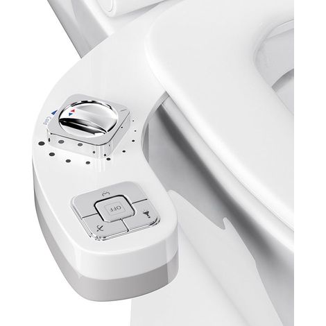 Bidet Toilette WC, Toilette Non Électrique Pulvérisateur Bidet Kit Bidet Rehausse Pour Toilettes Double Buses rétractables Autonettoyantes Pression d'eau réglable Bidet Toilette (1/5)