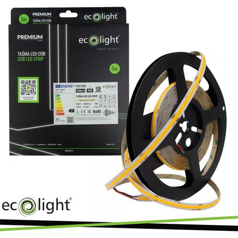 STRISCIA LED COB 480 24V 12W/M 1320LM/M 3000K IP20 5MT                                                   - Luce CALDA (1/3)