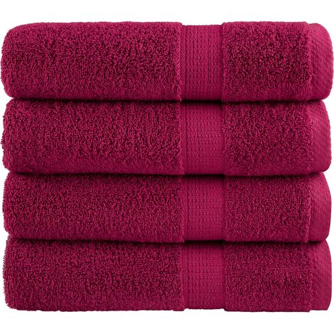 Toallas de mano SOLUND 4 unidades burdeos 50x100 cm 600 gsm vidaXL