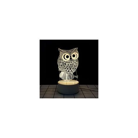 3D (Eule) LED-Nachtlicht mit warmem Licht, USB-Anschluss, Schreibtischlampe, LED-Dekoration, Kinderzimmer, kreatives Lichtgeschenk (1/5)