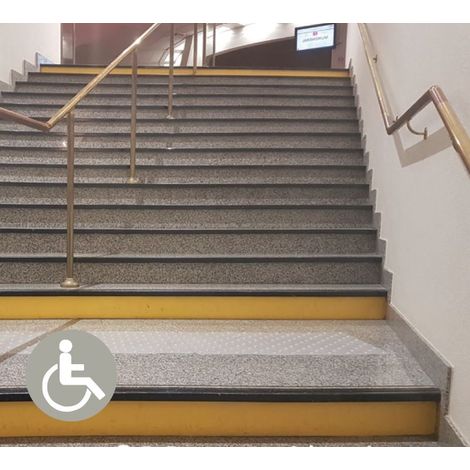 Bande Contremarche Adhésive Jaune Sécurité Antidérapante Visible - Decorama
