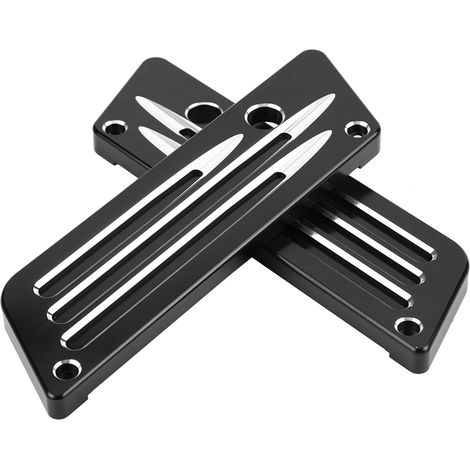 Paar CNC-gefräste Aluminium-Verschlusskappen für Motorradkoffer, schwarz, für Touring-Modelle 1993–2013, Seitengepäckbefestigung (1/5)