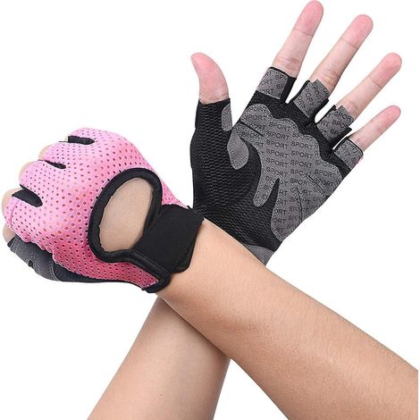 1 Paire De Gants De Fitness Respirants (rose M) Pour L'entranement, La Gym, La Gymnastique, L'haltrophilie, Le Fitness, La Barre De Traction, Unis (1/5)