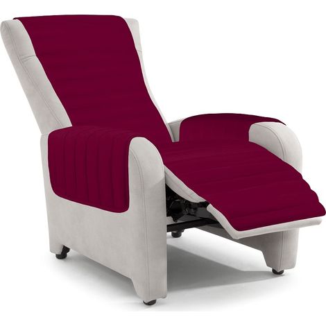 Copripoltrona doubleface trapuntato made in italy per poltrona reclinabile Bordeaux/Panna (1/4)