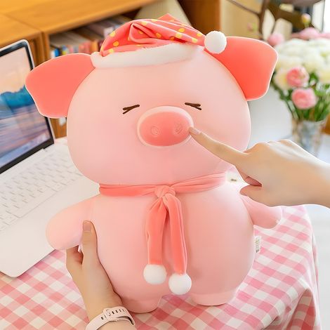 Cochon Peluche - 25 cm ou 38 cm - Coussin Dodo En Coton Doux - Décoration Chambre Canapé - Cadeau Anniversaire Noël - 1 Pièce (1/5)