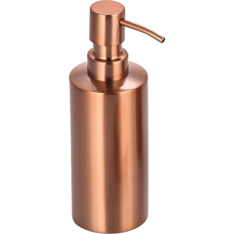 Distributeur inox modèle Hans cuivré, hauteur 18 cm, facile à remplir, usage quotidien salle de bain