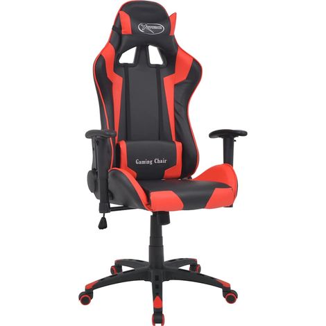 vidaXL Silla de escritorio reclinable Racing de cuero artificial roja (1/5)