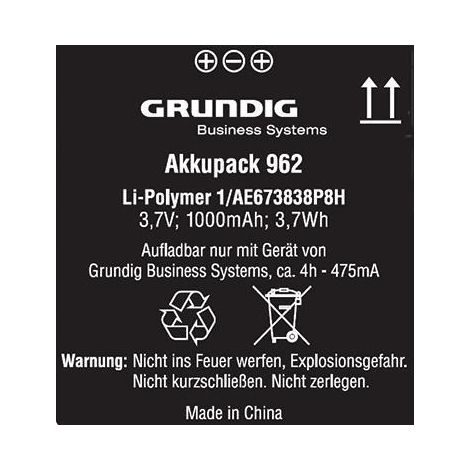 Grundig Akku 962 für Digta 7-Serie gcm9620 (1/3)