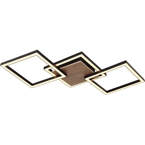 Plafonnier semi-encastré à LED intégré noir mat 3x LED 3000K (1/5)