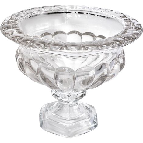 Coupe à fruits sur pied en verre transparent, plat de service pour pâtisseries - 21 x 25 cm - PANGIVO