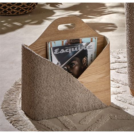 Zeitschriftenständer/Organizer Soft Curl Maulwurf und Holz 37x22x39 cm