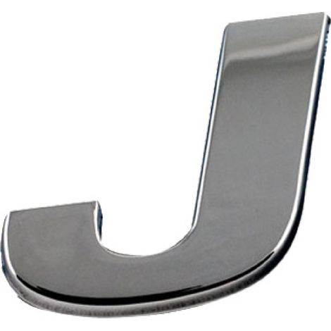 Adhesif Sticker 3D Chrome - Lettre J - 29x26mm