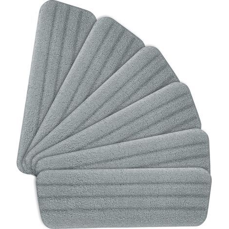 A set of 6 replacement mop wipes, microfiber wipes suitable for spray mops, 42 cm x 14 cm (grey). (1/5)