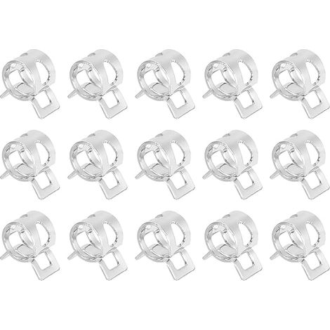 15Pcs Collier À Ressort Pour Tuyau De Carburant Silicone Nickelé (1/5)