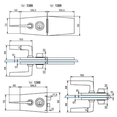 Assa Abloy – Serrure électrique 1300 finition chromé brillant – Pêne demi-tour réversible – Sécurité renforcée avec pênes indépendants – Épaisseur porte 8-10mm