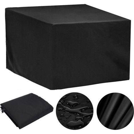 Housse Salon De Jardin Exterieur 80X80X80Cm Oxford Housse De Protection De Jardin Imperméable Au Vent Anti-Uv Bache Table De Jardin (Noir) (1/4)