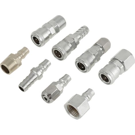 Ensemble de 8 raccords rapides BSP 1/2" pour tuyau de compresseur d'air pneumatique (1/5)