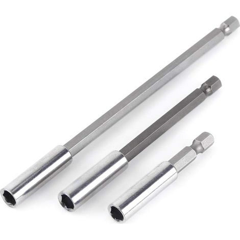 3-teiliger magnetischer Bithalter, 6 cm/10 cm/15 cm Bohrer-Bit-Verlängerungsset, 1/4 Zoll Sechskantschaft-Schraubendreher-Bithalter