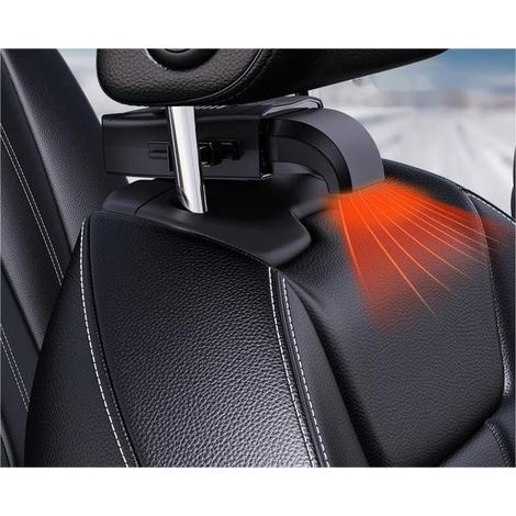 Schwarzes tragbares Autoheizgerät, 12 V, 2-in-1-Entfroster, heizt/kühlt, enteist und beschlägt die Windschutzscheibe. (1/4)