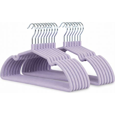 Cintres enrobés antidérapants violet clair 42 cm