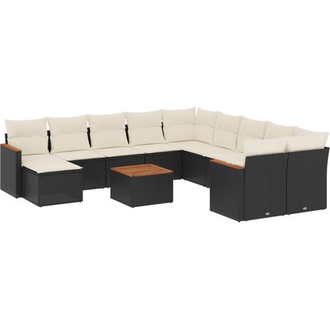 Maison Exclusive - Set de sofás de jardín 12 piezas cojines ratán (1/5)