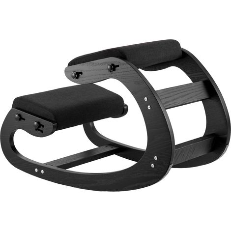 Mophorn Sedia Ergonomica a Ginocchio con Altezza Regolabile, Capacità di Carico 120kg, Sgabello Inginocchiato in Legno per Supporto di Collo e Schiena, Ideale per Meditazione, Casa e Ufficio, Nero (1/5)