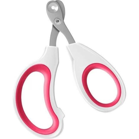 Coupe-ongles pour animaux, ciseaux de sécurité en acier inoxydable pour petits animaux, rouge (1/2)
