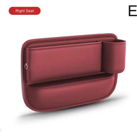 (e) Sac de rangement multifonctionnel pour l'espace entre les sièges de voiture, avec porte-téléphone et porte-gobelet, en cuir PU, organisateur d'espaces intérieurs. (1/5)