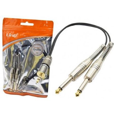 Trade Shop - Cavo Adattatore Audio Da Jack 3,5mm Maschio A 2 Jack 6,35mm Maschio 30cm Kl-9244 -