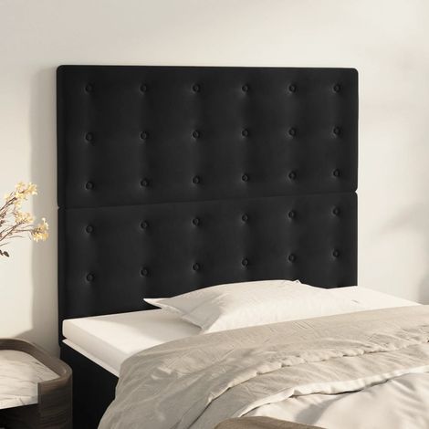Tête de lit Noir 80x5x118/128 cm Velours